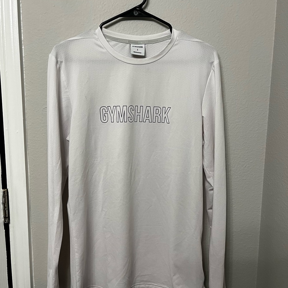 Gymshark Men's White Long Sleeve Shirt